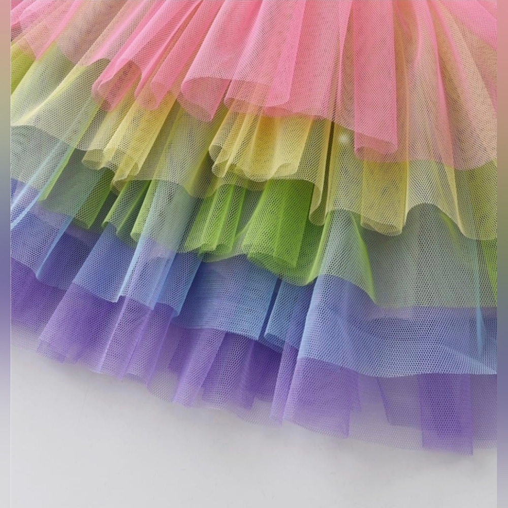Rainbow Tutu Skirt, Girls size 9-10, EUC - Picture 2 of 8